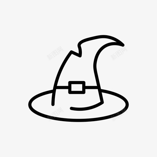 女巫帽子万圣节图标svg_新图网 https://ixintu.com 万圣节 万圣节线图标 女巫 巫师 帽子