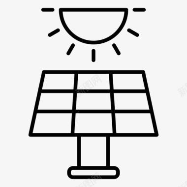 太阳能电池板生态能源图标图标