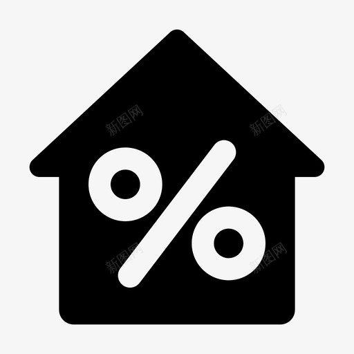 抵押房屋贷款图标svg_新图网 https://ixintu.com 房屋 抵押 租金 贷款