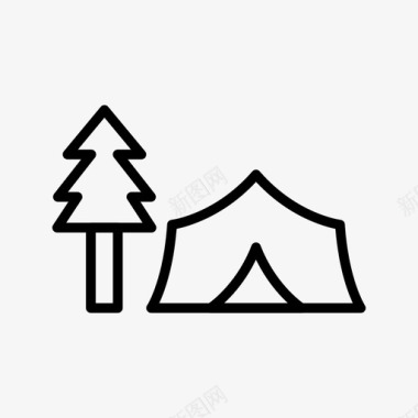 帐篷营地森林图标图标