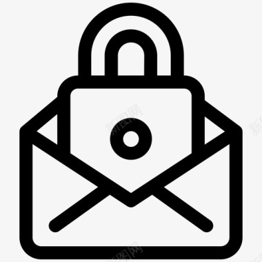 私人电子邮件电子邮件保护电子邮件安全图标图标