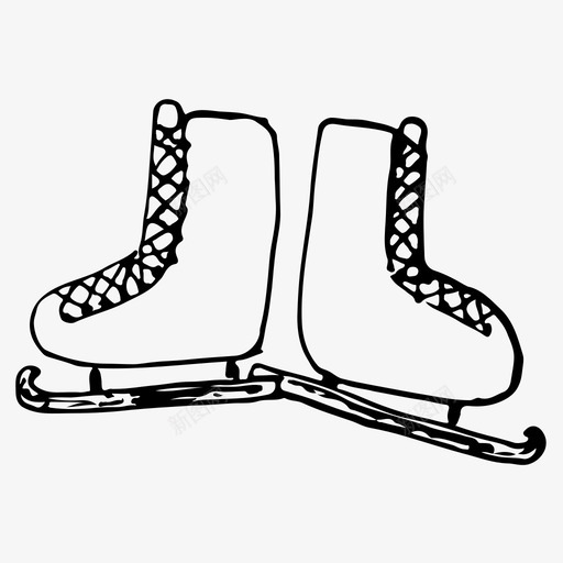 冰鞋溜冰鞋手绘图标svg_新图网 https://ixintu.com 冬天 冰鞋 手绘 溜冰鞋 素描 素描图标