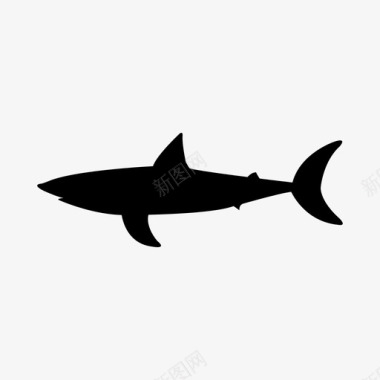 鲨鱼动物危险图标图标