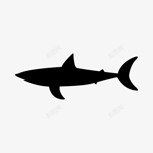 鲨鱼动物危险图标svg_新图网 https://ixintu.com 动物 危险 捕食者 游泳 鲨鱼