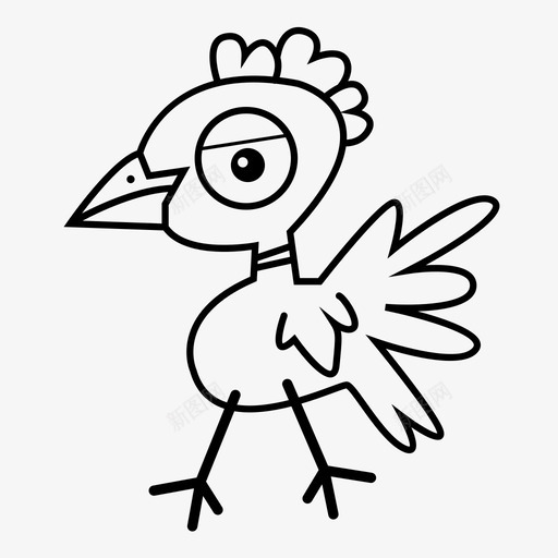 鸡鸟卡通图标svg_新图网 https://ixintu.com 卡通 家禽 有趣的卡通 羽毛 鸟 鸡