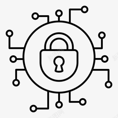 网络安全网络保护技术图标图标
