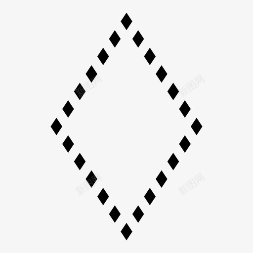 菱形虚线轮廓图标svg_新图网 https://ixintu.com 形状 菱形 虚线 轮廓