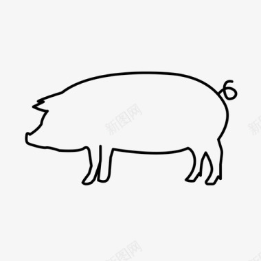 猪熏肉家畜图标图标