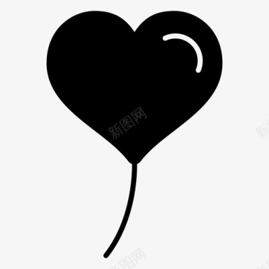 心形气球爱情派对图标图标