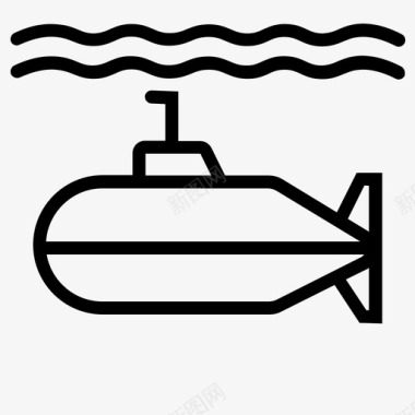 潜水艇潜水器海洋图标图标
