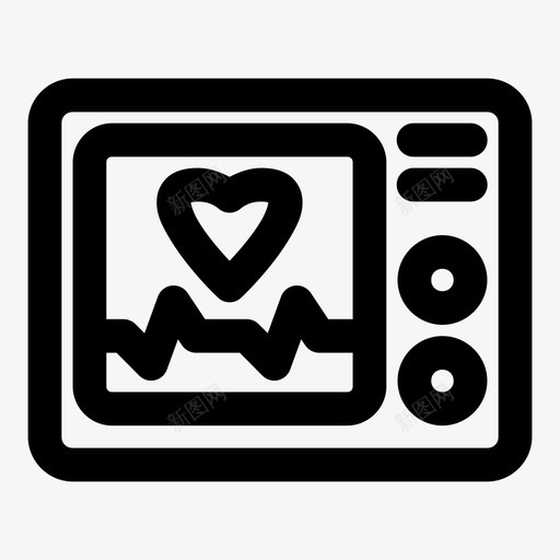 心电图心脏医院图标svg_新图网 https://ixintu.com 医疗保险 医院 心电图 心脏 监护仪 脉搏