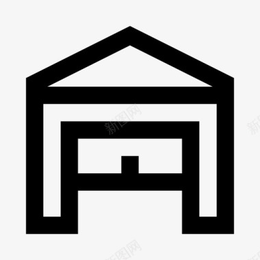 开放式车库建筑房产图标图标