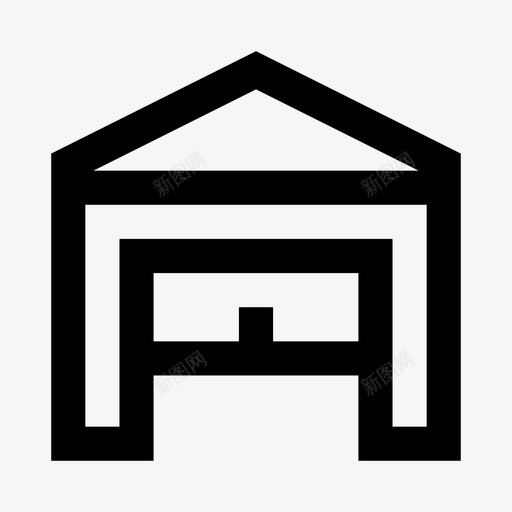 开放式车库建筑房产图标svg_新图网 https://ixintu.com 2号楼 停车场 建筑 开放式车库 房产 房屋 线路