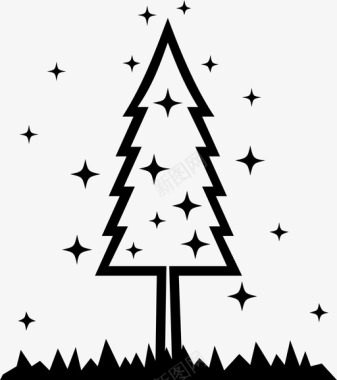 圣诞树派对松树图标图标