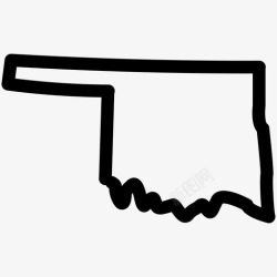 俄克拉荷马州俄克拉荷马州地图俄克拉荷马州美国各州地图大纲图标高清图片