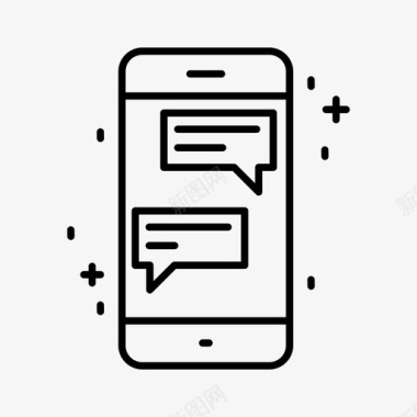 移动聊天应用程序messenger智能手机图标图标