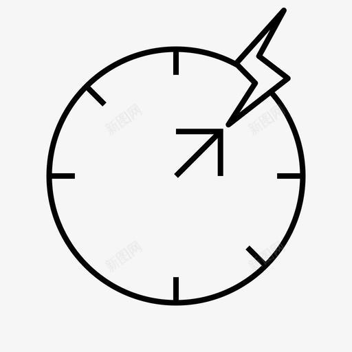 时间效率时钟闪电图标svg_新图网 https://ixintu.com 时钟 时间效率 目标 财务 闪电