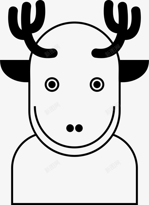 鹿圣诞洋娃娃图标svg_新图网 https://ixintu.com 圣诞 洋娃娃 驯鹿 鹿
