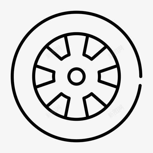 轮胎赛车轮辋图标svg_新图网 https://ixintu.com 交通工具 橡胶 赛车 车轮 轮胎 轮辋