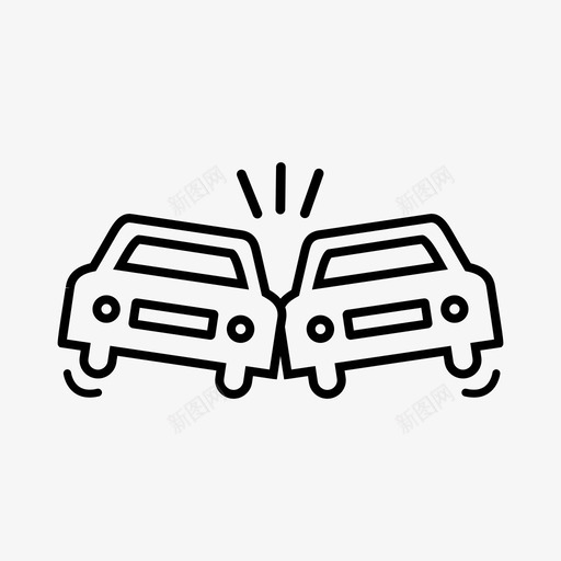 车祸事故碰撞图标svg_新图网 https://ixintu.com 事故 保险 旅行 碰撞 线路图标 车祸