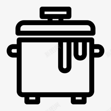 烹饪锅煮沸厨师图标图标