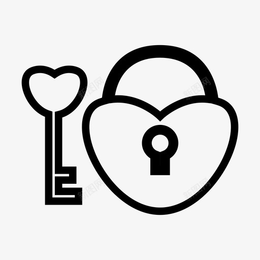 爱情心锁钥匙图标svg_新图网 https://ixintu.com 婚礼 心锁 爱情 爱情钥匙 钥匙