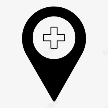 医院位置指针地图销图标图标