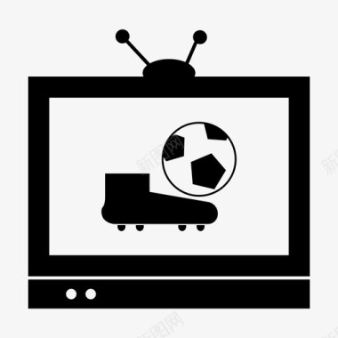 足球比赛足球电视看图标图标