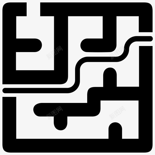 迷宫网络路径图标svg_新图网 https://ixintu.com 商业管理 战略 网络 路径 迷宫