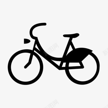 老式女式自行车自行车骑行图标图标