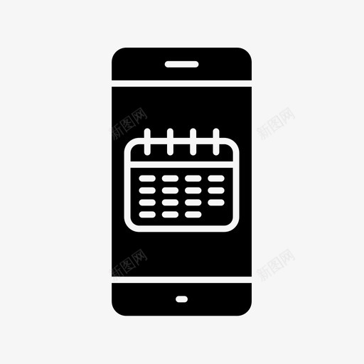 移动日历应用程序手机图标svg_新图网 https://ixintu.com 应用程序 手机 智能 移动日历 移动智能手机应用程序