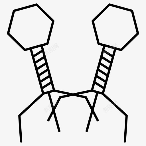 噬菌体细菌感染图标svg_新图网 https://ixintu.com 噬菌体 感染 病毒 细菌 药物