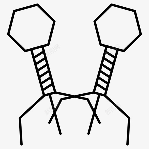 噬菌体细菌感染图标svg_新图网 https://ixintu.com 噬菌体 感染 病毒 细菌 药物