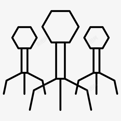 噬菌体细菌细菌感染图标svg_新图网 https://ixintu.com 噬菌体 细菌 细菌感染