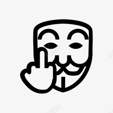 匿名愤怒表情符号黑客图标图标