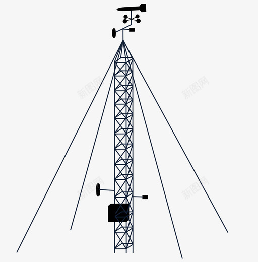 通量塔测量气象图标svg_新图网 https://ixintu.com 气象 测量 观测系统 通量塔