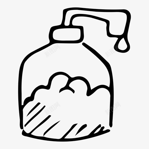 液体肥皂洗涤让我们清理涂鸦图标svg_新图网 https://ixintu.com 洗涤 液体肥皂 让我们清理涂鸦