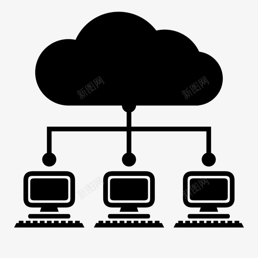 云计算连接分布式图标svg_新图网 https://ixintu.com 云计算 分布式 技术元素 物联网 网络 连接