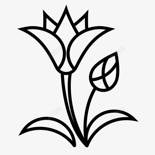 莲花装饰花图标svg_新图网 https://ixintu.com 埃及 植物 自然 花 莲花 装饰