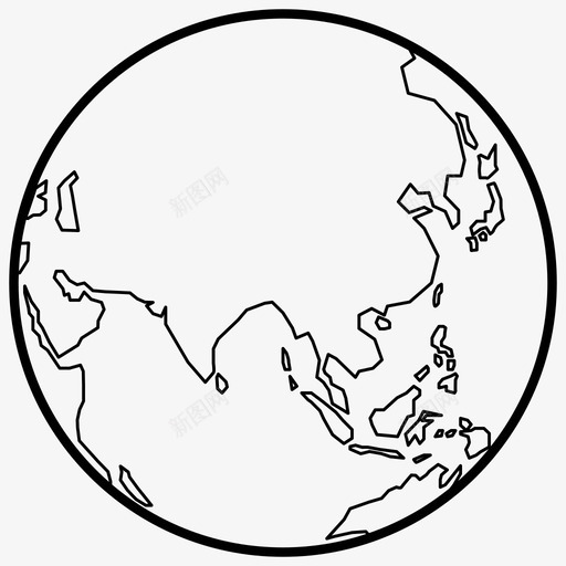 地球亚洲地图图标svg_新图网 https://ixintu.com 世界地图 亚洲 地图 地球