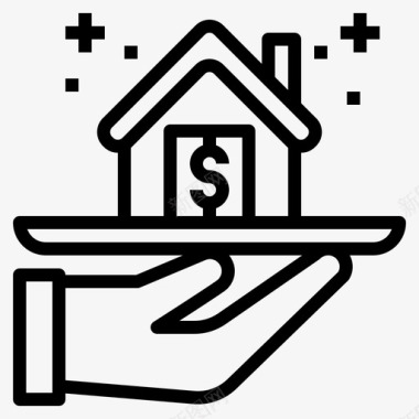房屋贷款债务货币图标图标