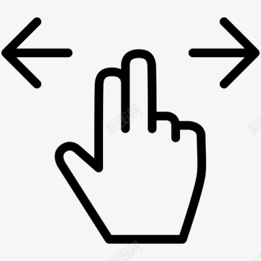 手指拖动两侧手触摸手势图标图标