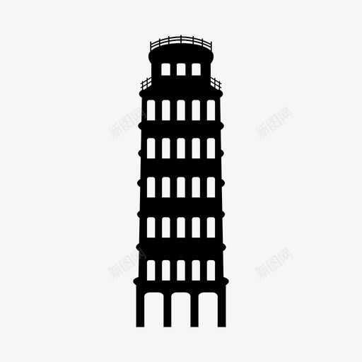 比萨塔建筑纪念碑图标svg_新图网 https://ixintu.com 建筑 比萨塔 纪念碑