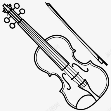 小提琴弓小提琴手图标图标