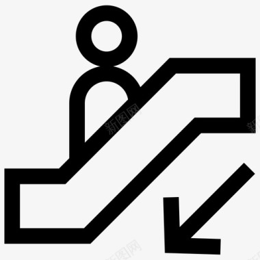 自动扶梯自动扶梯下行图标图标