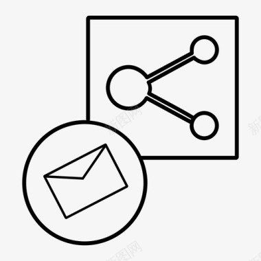 共享电子邮件位置pin图标图标