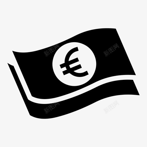 欧元现金钞票图标svg_新图网 https://ixintu.com 欧元 现金 钞票
