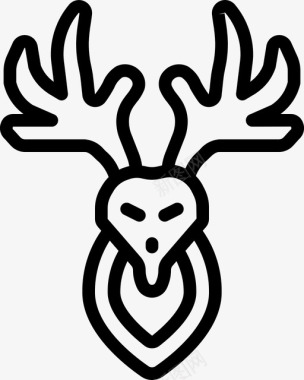 鹿纹身狩猎墨水图标图标