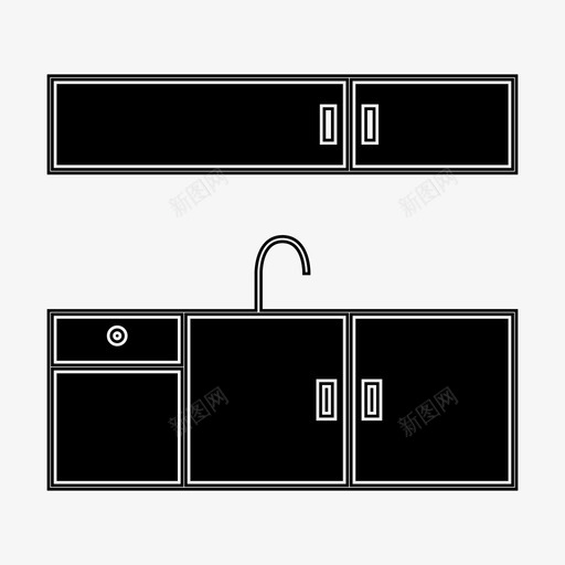 厨房橱柜厨房用具图标svg_新图网 https://ixintu.com 厨房 厨房用具 橱柜 水槽