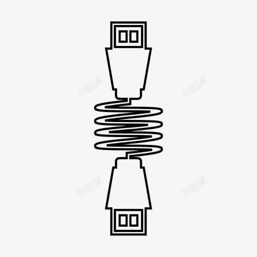 usb电缆连接器图标svg_新图网 https://ixintu.com usb usb插头 usb电缆 电缆 连接器 通信